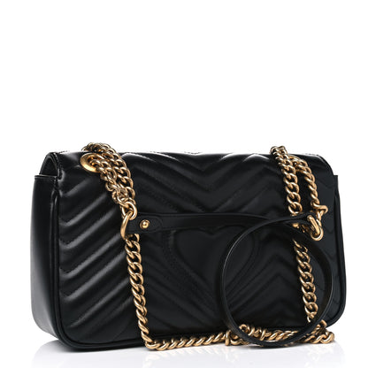 Gucci Calfskin Matelasse Small GG Marmont Shoulder Bag Black 4 of 4