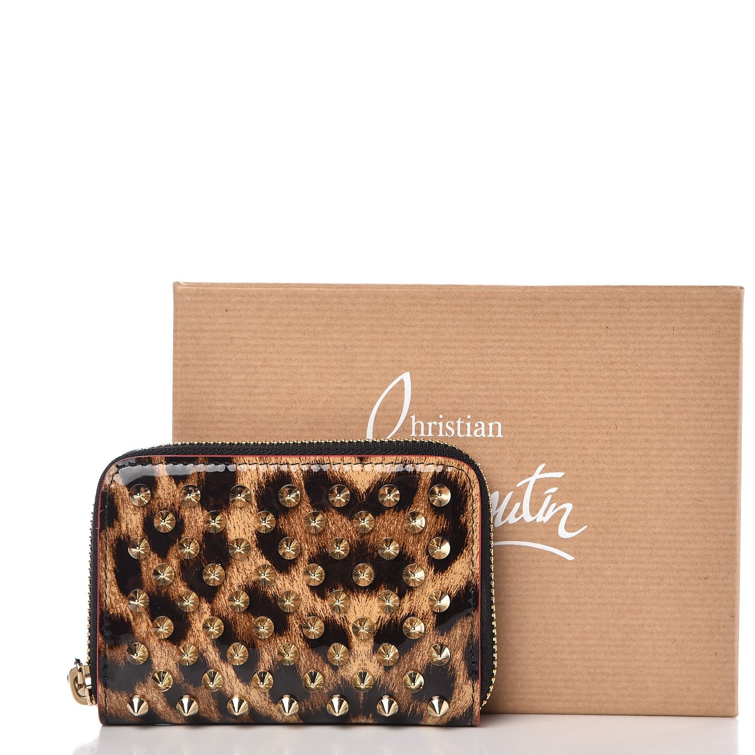 Christian Louboutin Patent Leopard Spiked Panettone Coin Purse 8 of 8