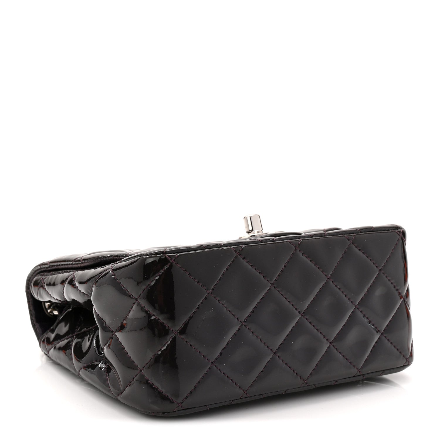 Chanel Patent Quilted Mini Square Flap Purple 4 of 10