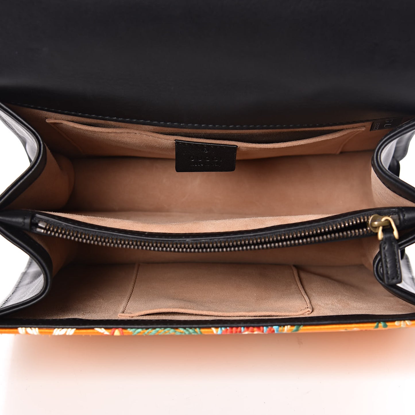Satin Calfskin Bamboo Web Tokyo Print Medium Dionysus Top Handle Bag Giallo Multicolor Blue Agata Hibiscus Red