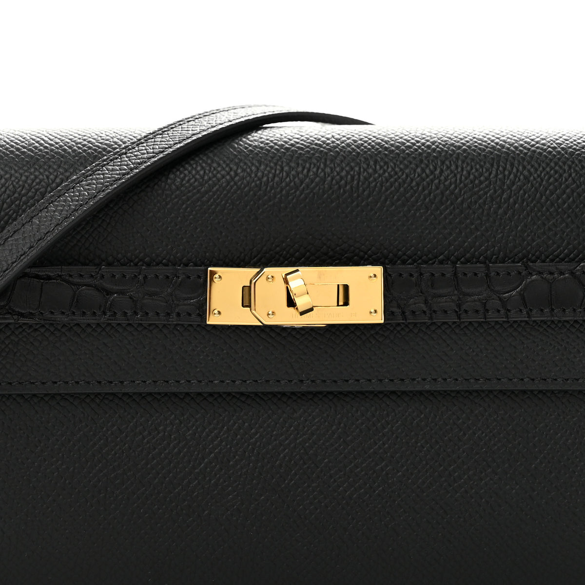 Epsom Matte Alligator Touch Kelly Wallet To Go Black