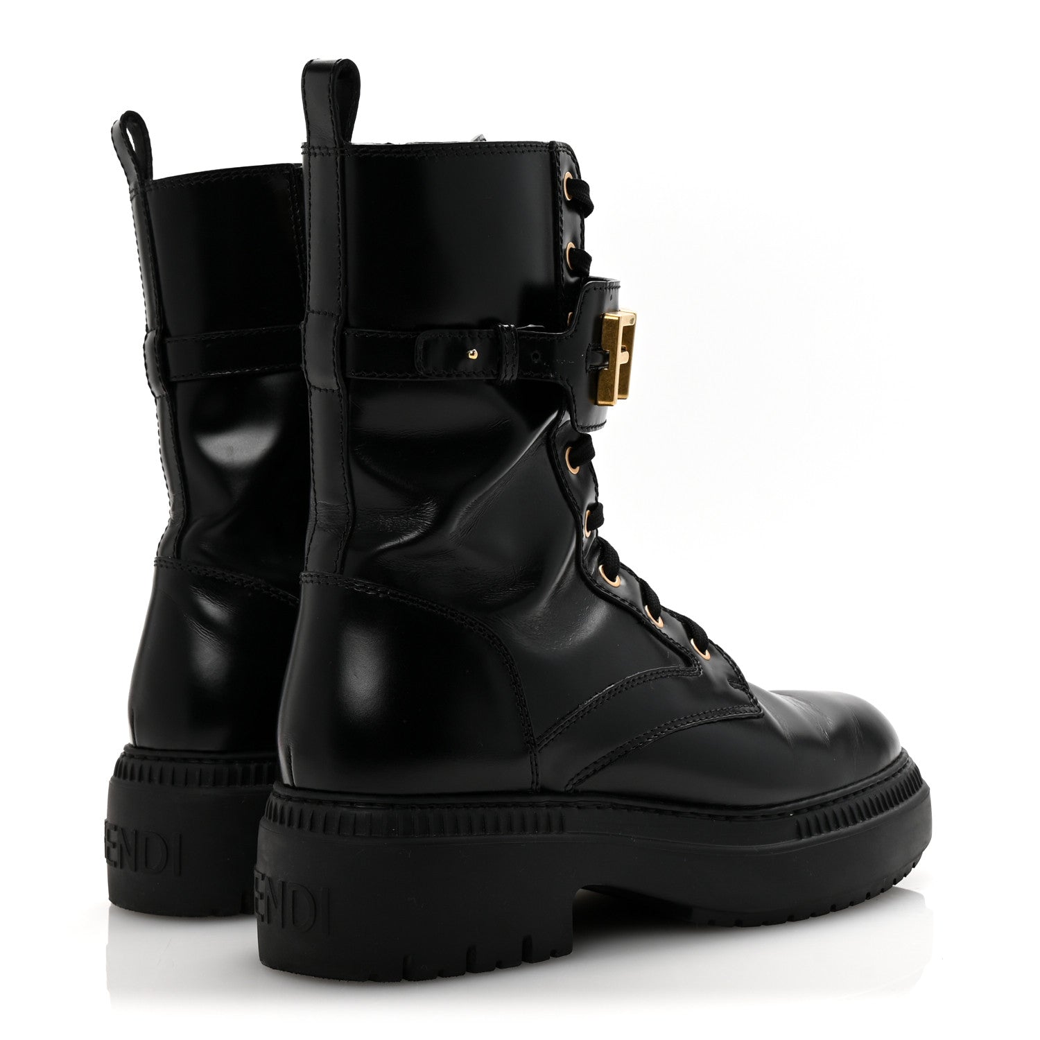 Fendi Vitello Abrasivato Fendigraphy 50mm Biker Boots 39.5 Black 5 of 8