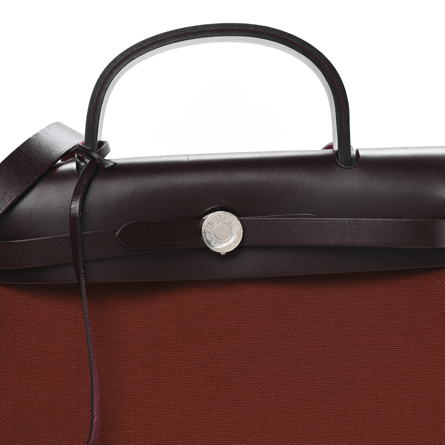 Hermes Military Toile Vache Hunter Herbag Zip Retourne 31 PM Rouge H Ebene 9 of 13
