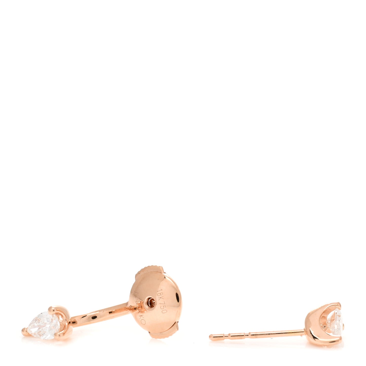 18K Rose Gold Diamond Pear Orbit Earring
