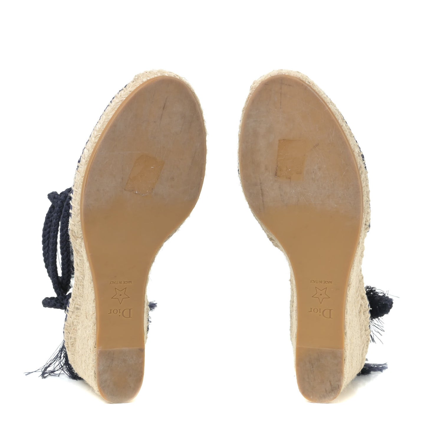 Canvas Embroidered Granville Ankle Tie Espadrille Wedges 40 Indigo Blue