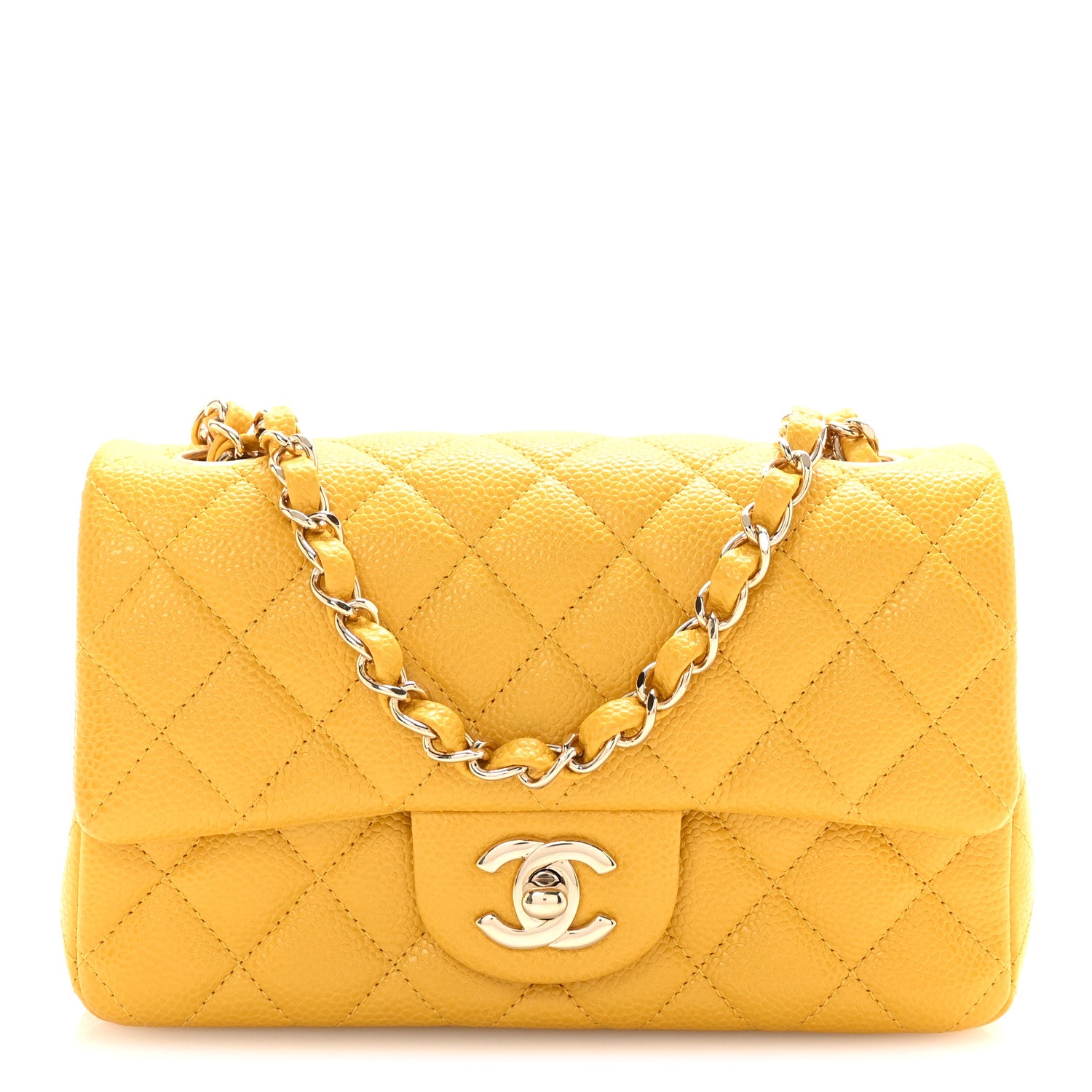 Chanel Caviar Quilted Mini Rectangular Flap Yellow 1 of 10
