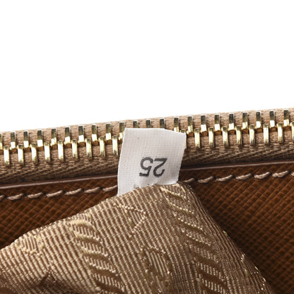 Prada Saffiano Galleria Front Pocket Tote Caramel 9 of 11