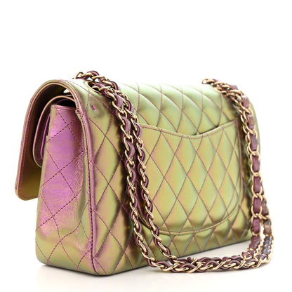 Chanel Iridescent Lambskin Quilted Medium Double Flap Purple 3 of 11