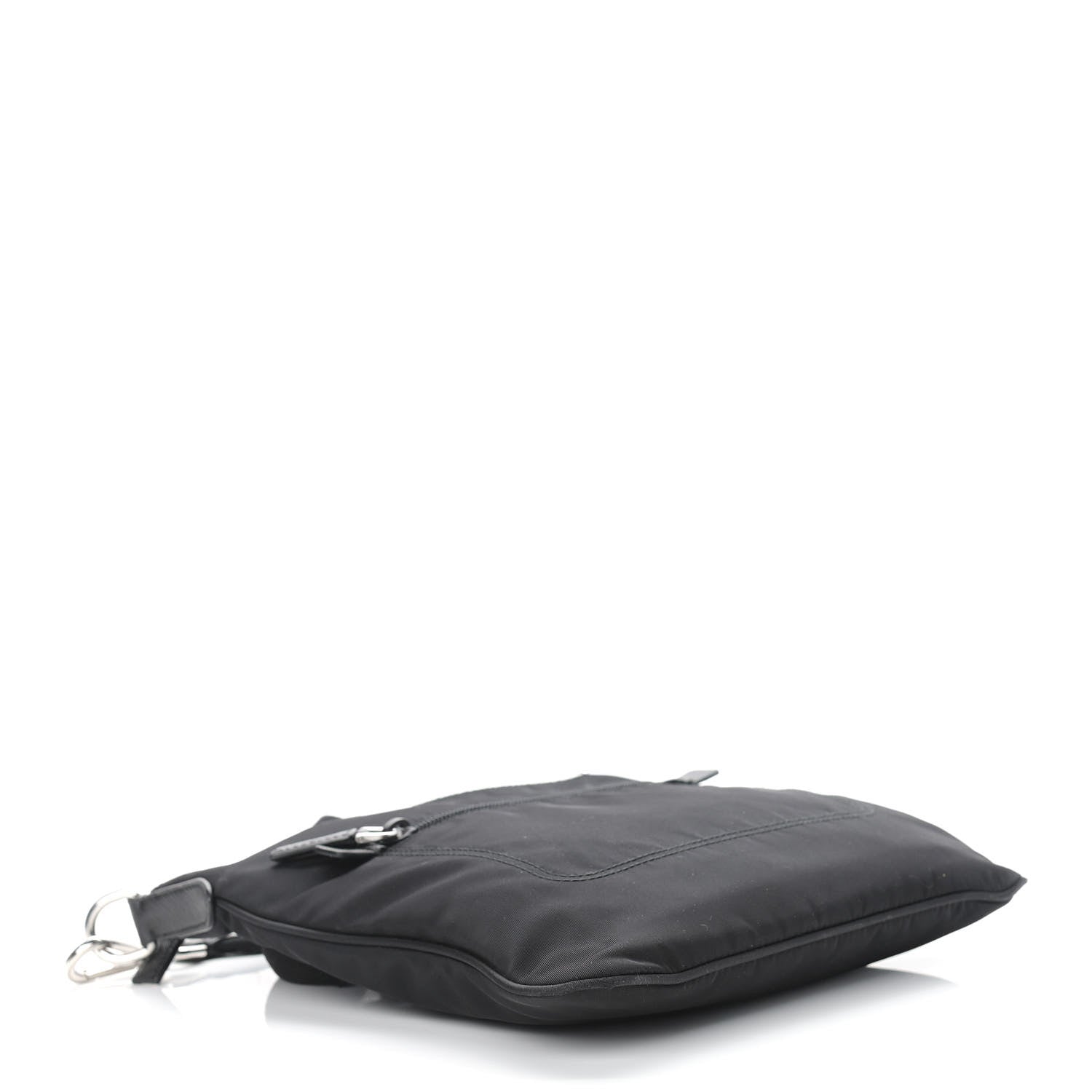 Prada Tessuto Nylon Saffiano Flat Messenger Bag Black 3 of 11