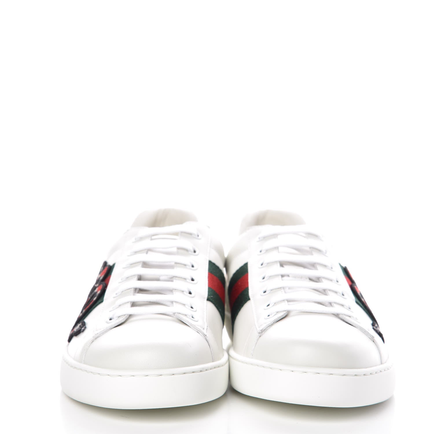 Gucci Calfskin Ayers Kingsnake Embroidered Mens Ace Sneakers 11 Green Red 2 of 11