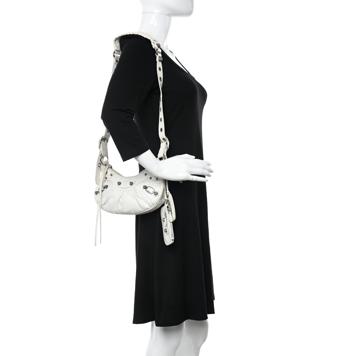 Agneau Arena Le Cagole Shoulder Bag XS Optic White