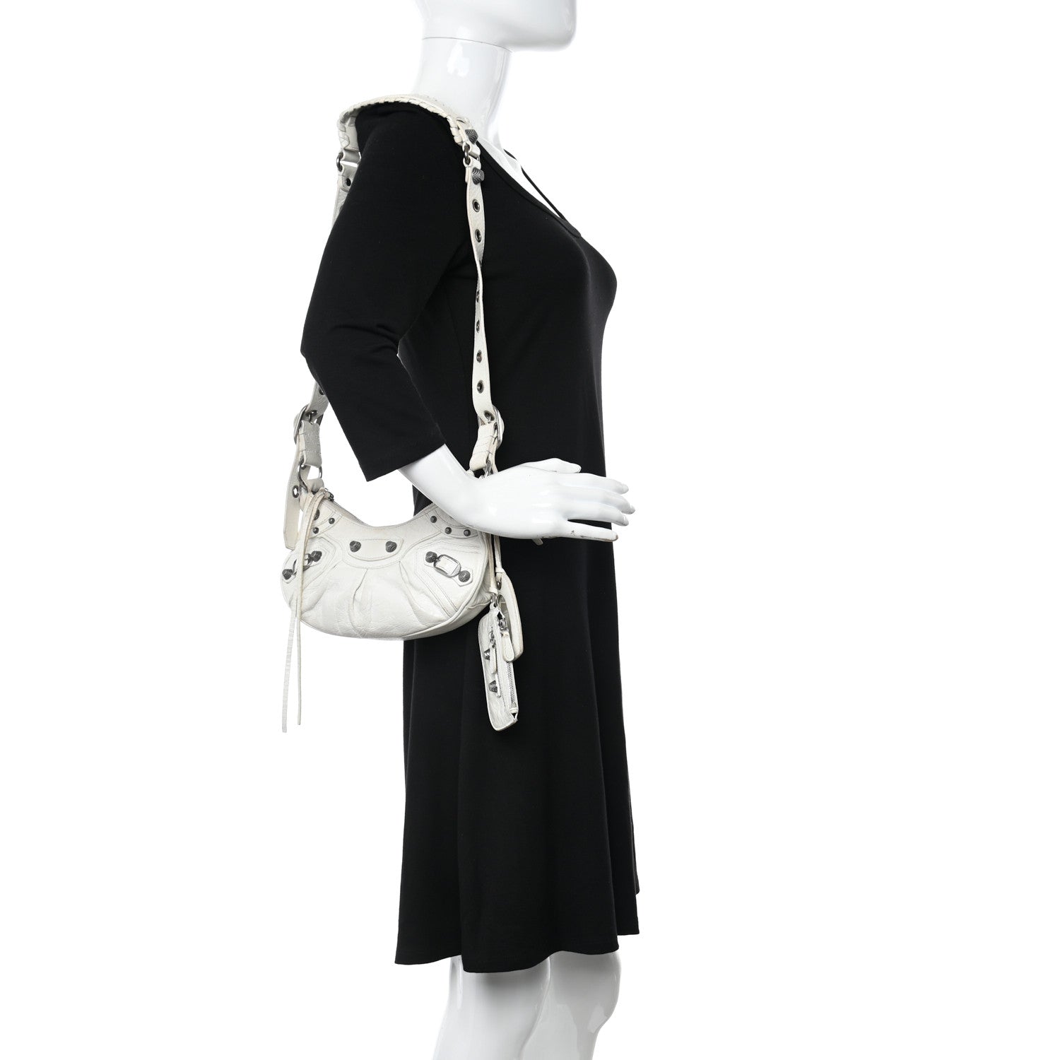 Balenciaga Agneau Arena Le Cagole Shoulder Bag XS Optic White 2 of 14