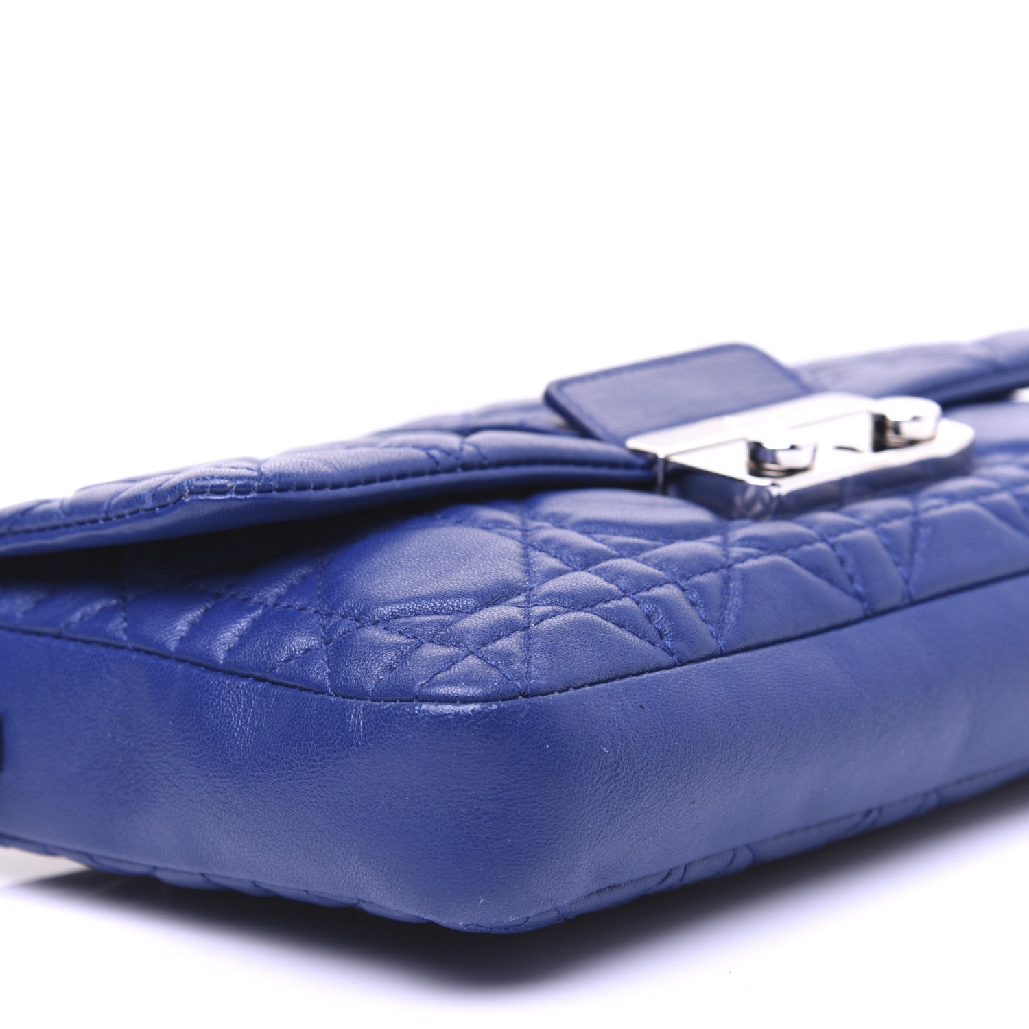 Christian Dior Lambskin Cannage New Lock Pouch Blue 6 of 11