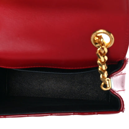 Saint Laurent Patent Matelasse Monogram Small Vicky Chain Bag Red 5 of 8