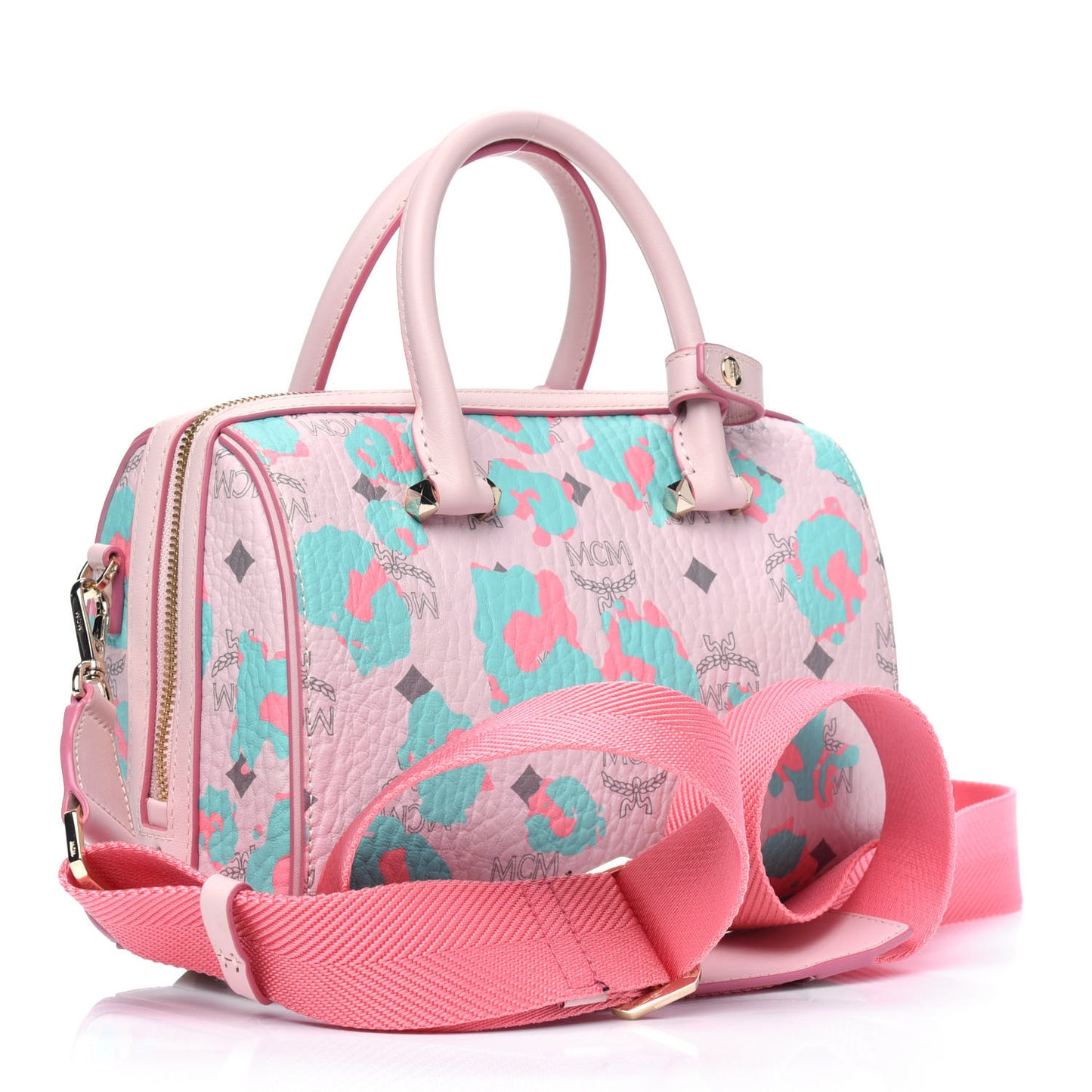 Visetos Floral Leopard Essential Boston Bag Pink
