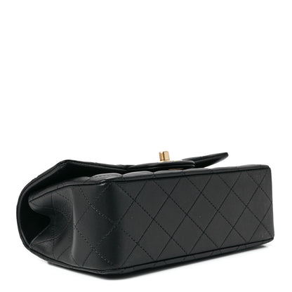Chanel Lambskin Quilted Metal Mini Top Handle Rectangular Flap Black 4 of 13