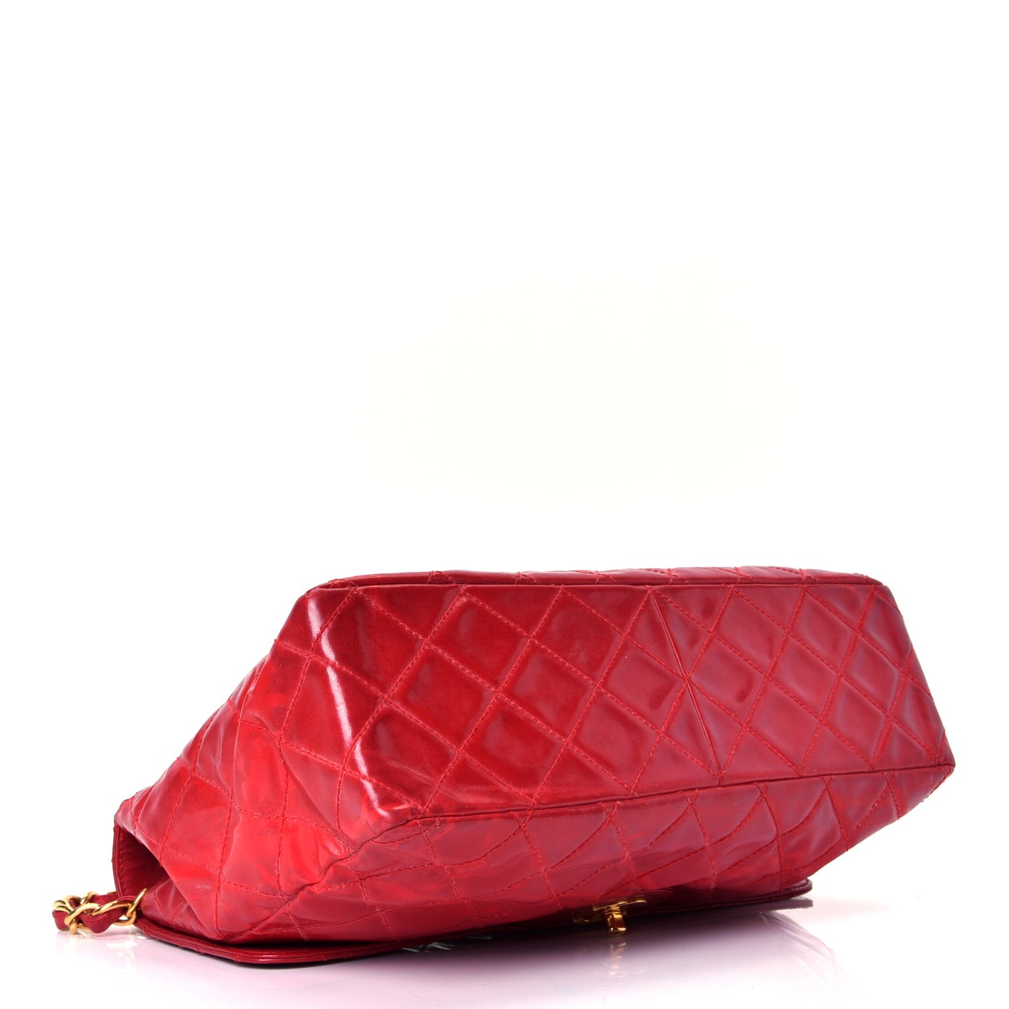 Lambskin Quilted Jumbo Single Flap Red