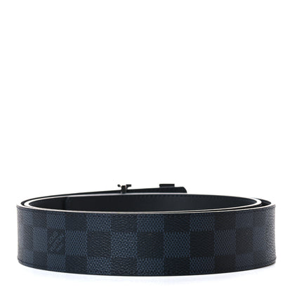 Louis Vuitton Damier Cobalt Calfskin 40mm LV Initiales Reversible Belt 100 40 Black 2 of 5
