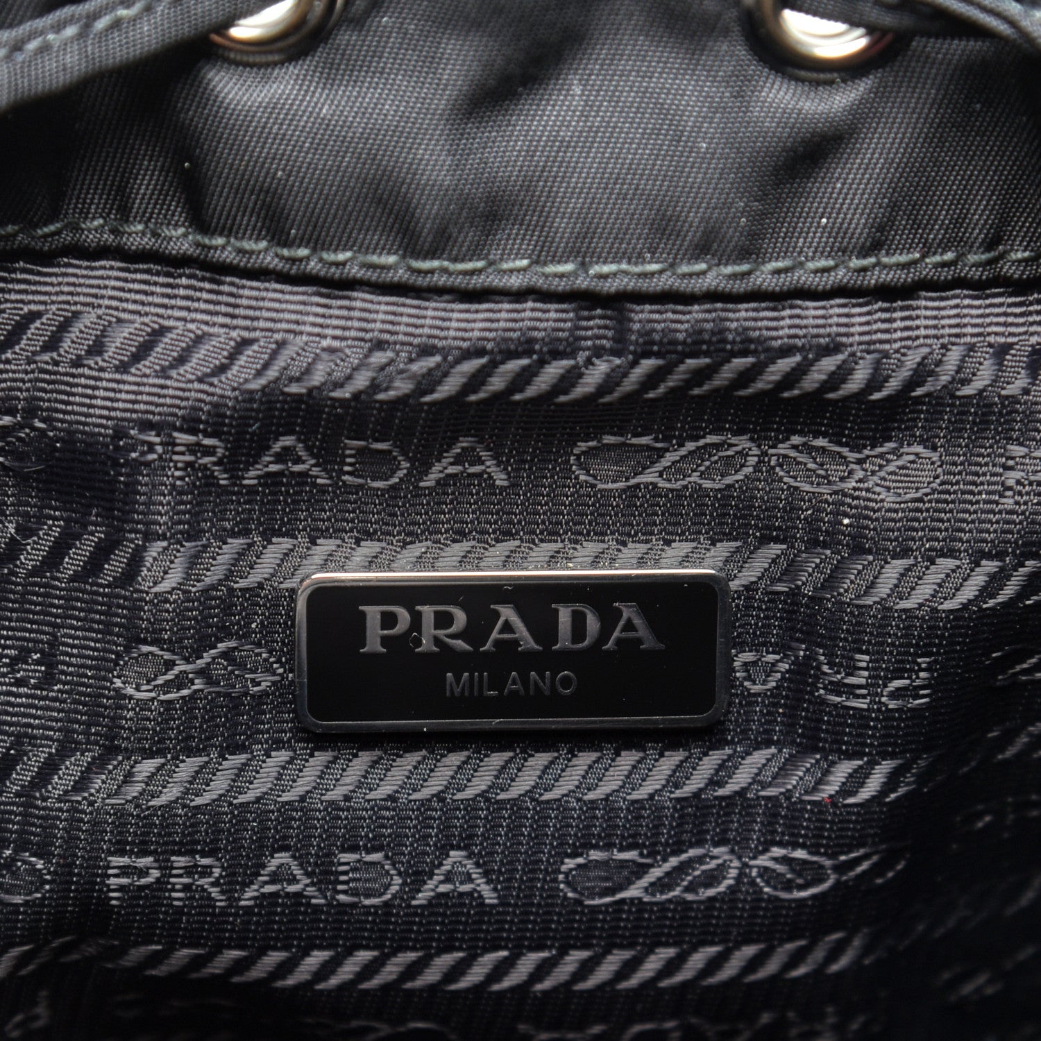 Prada Saffiano Tessuto Nylon Vela Bucket Wristlet Black 8 of 12