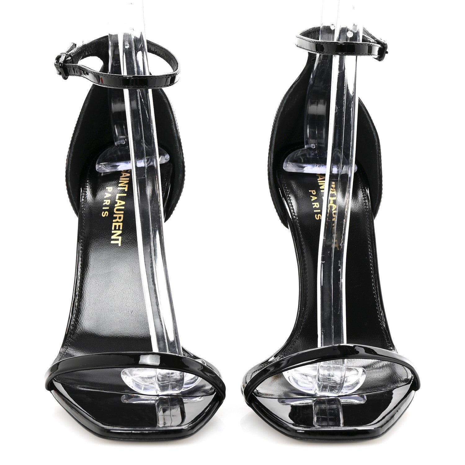 Saint Laurent Patent Calfskin Opyum 110 Sandals 36.5 Black Gold 6 of 18