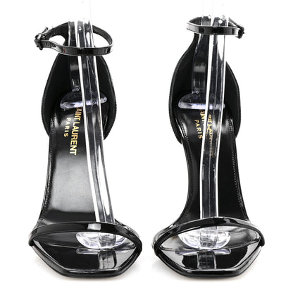 Saint Laurent Patent Calfskin Opyum 110 Sandals 36.5 Black Gold 6 of 18