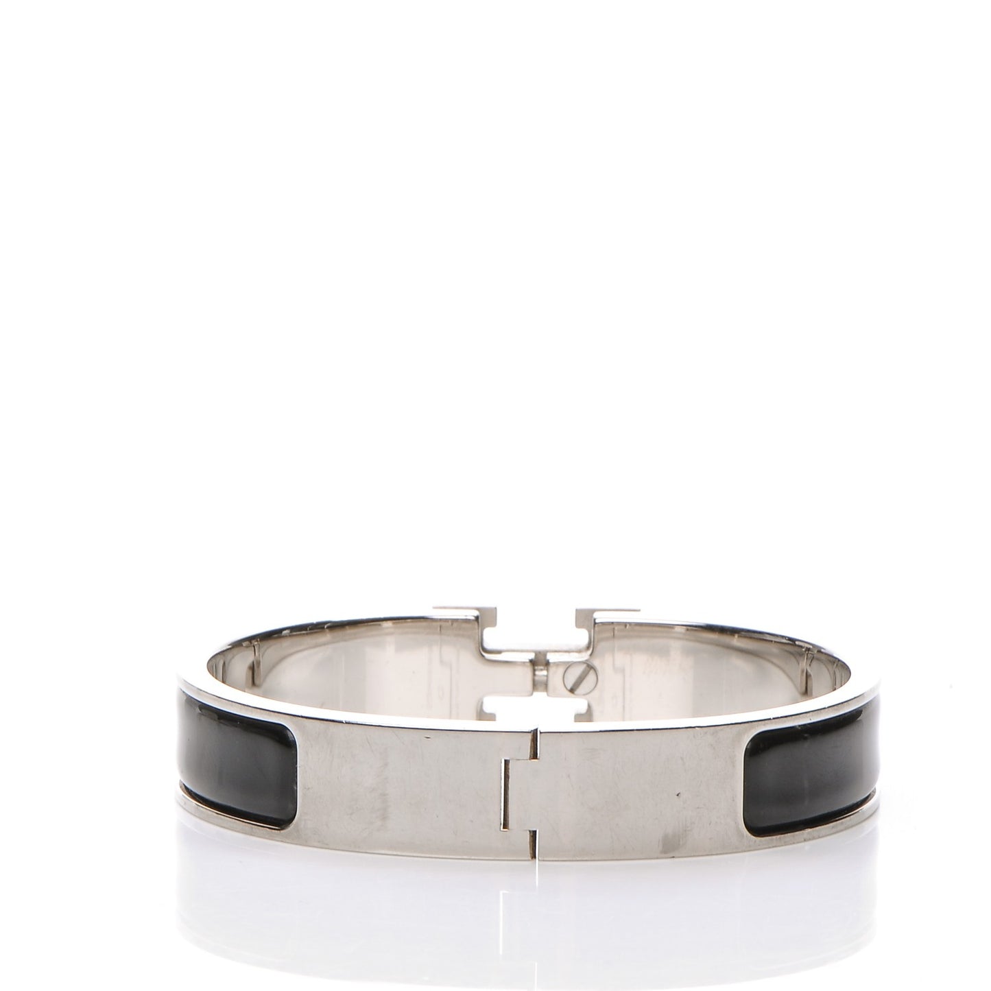 Enamel Narrow Clic Clac H Bracelet PM Black