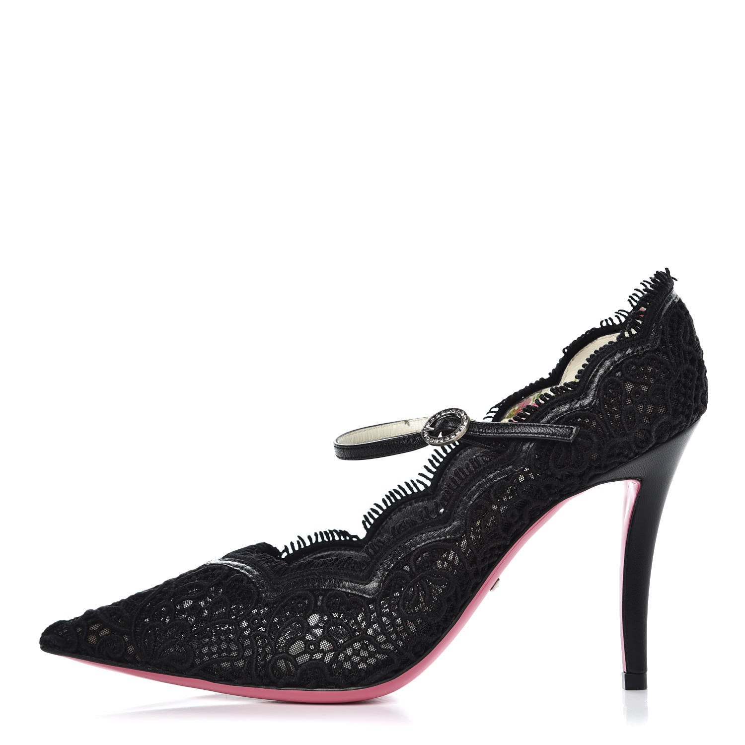 Gucci Lace Pizzo Venice Pumps 37 Black 1 of 7