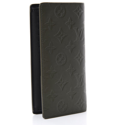 Louis Vuitton Calfskin Monogram Shadow Brazza Wallet Khaki 3 of 7