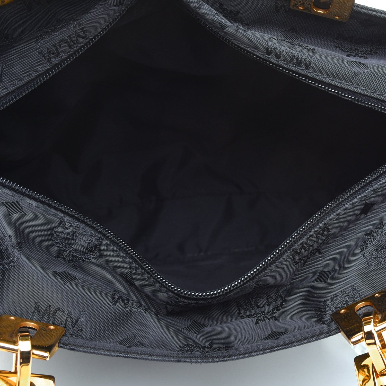 MCM Nylon Monogram Tote Black 5 of 8