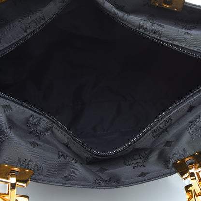 MCM Nylon Monogram Tote Black 5 of 8