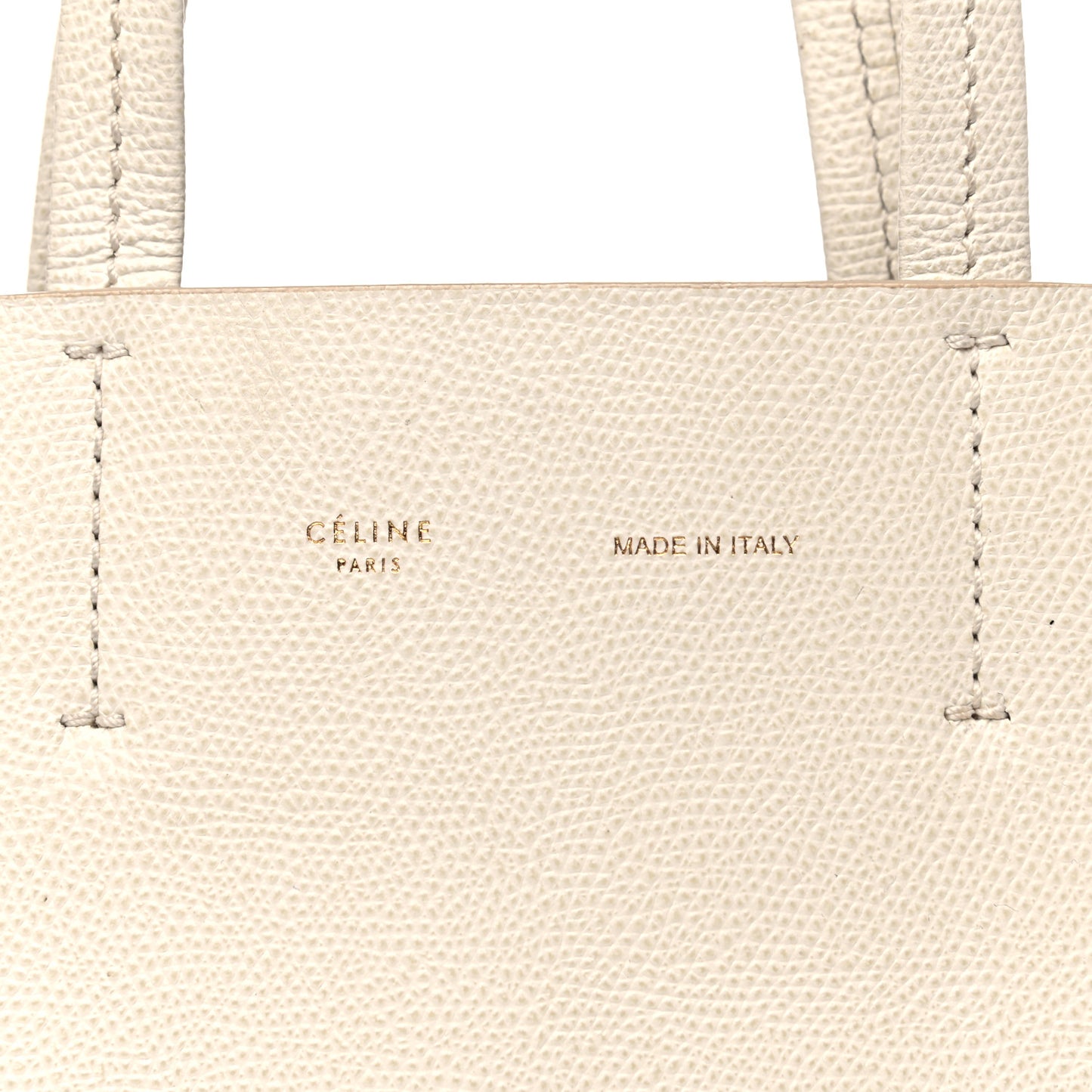 Grained Calfskin Small Vertical Cabas Cream