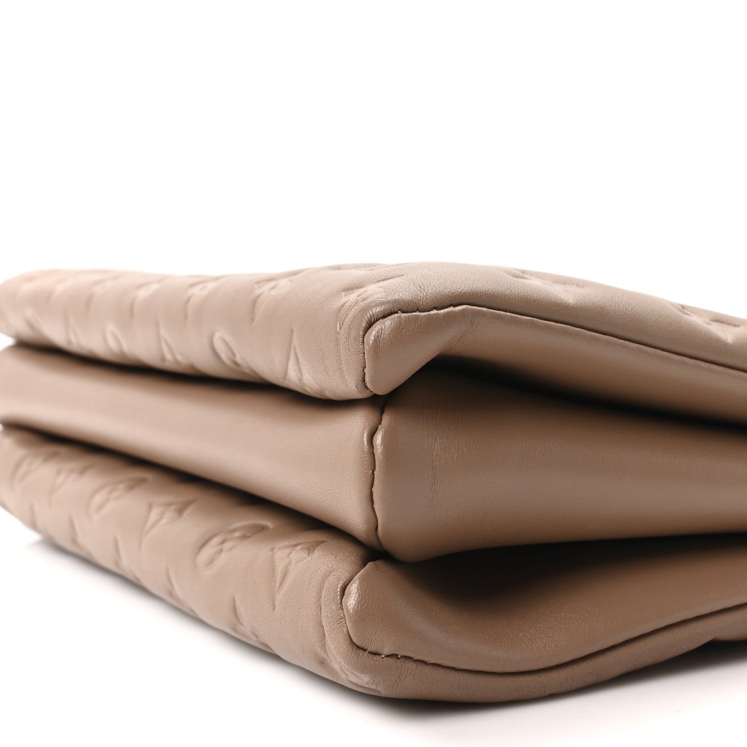 Louis Vuitton Lambskin Embossed Monogram Coussin MM Taupe 9 of 9