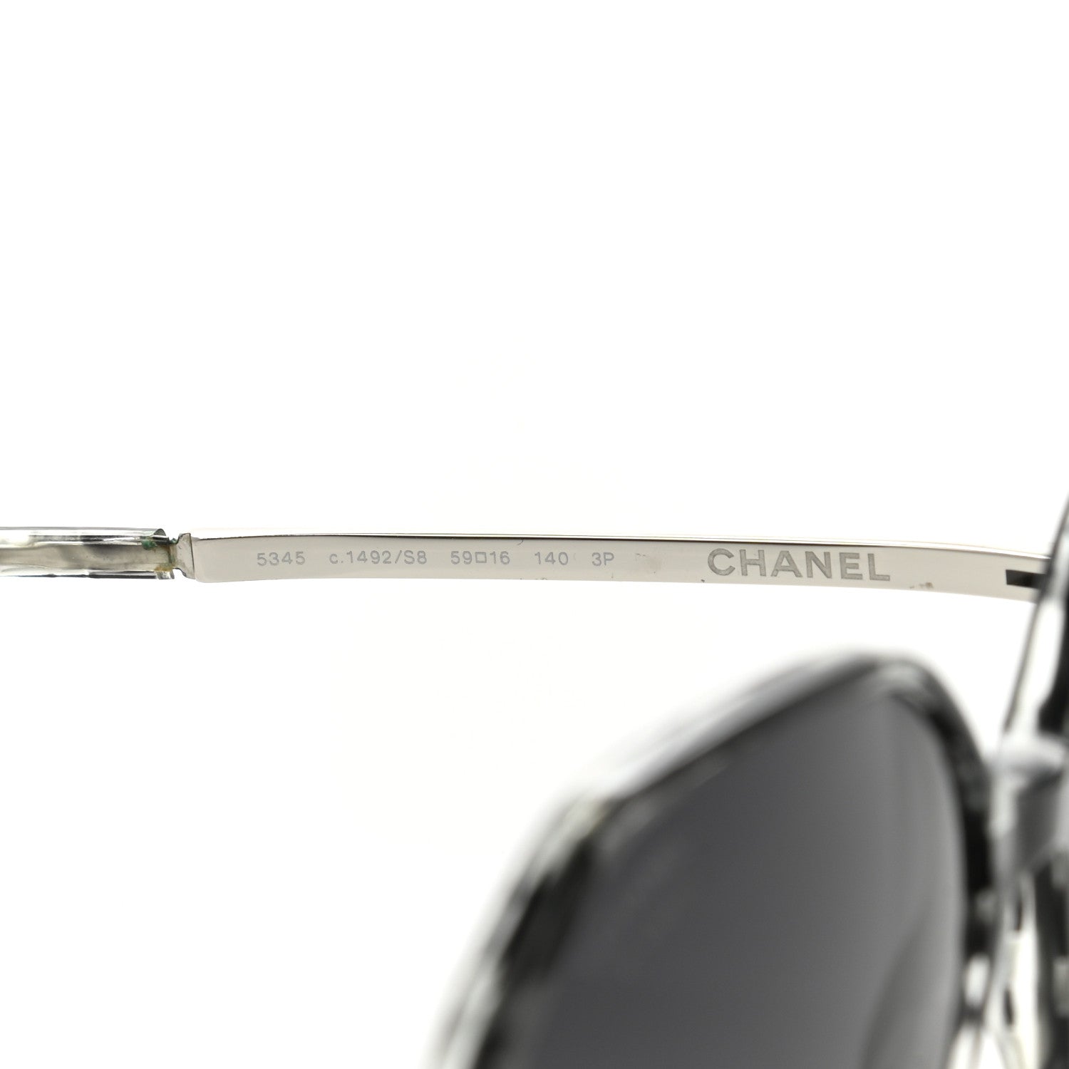 Chanel Acetate Polarized Oversized CC Sunglasses 5345 Black Grey 5 of 8