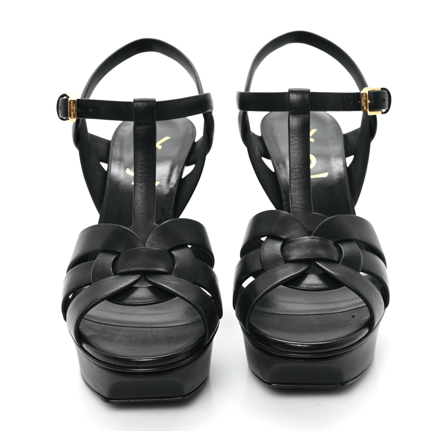 Calfskin Tribute 75 Platform Sandals 37 Black