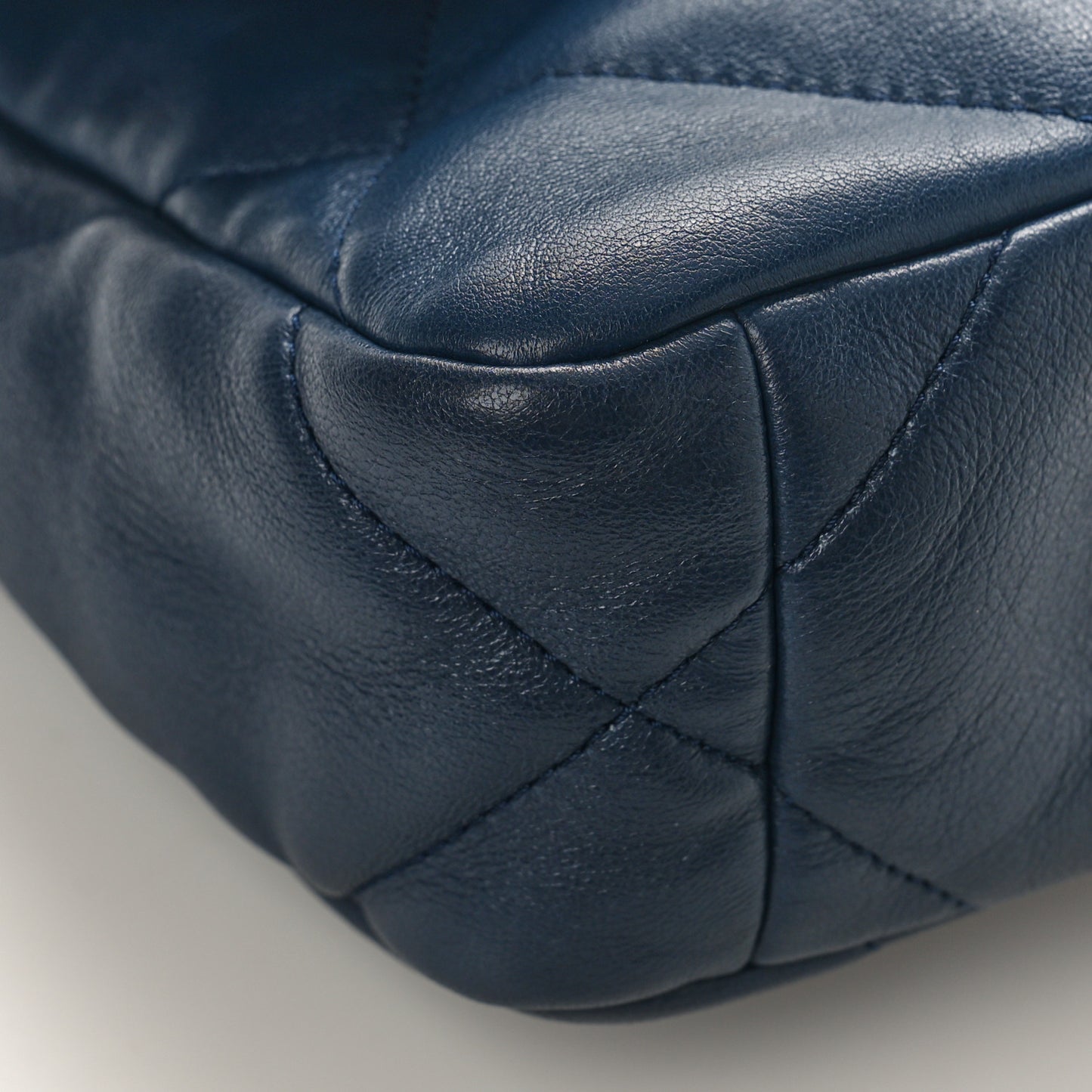 Goatskin Quilted Medium Chanel 19 Flap Navy Blue