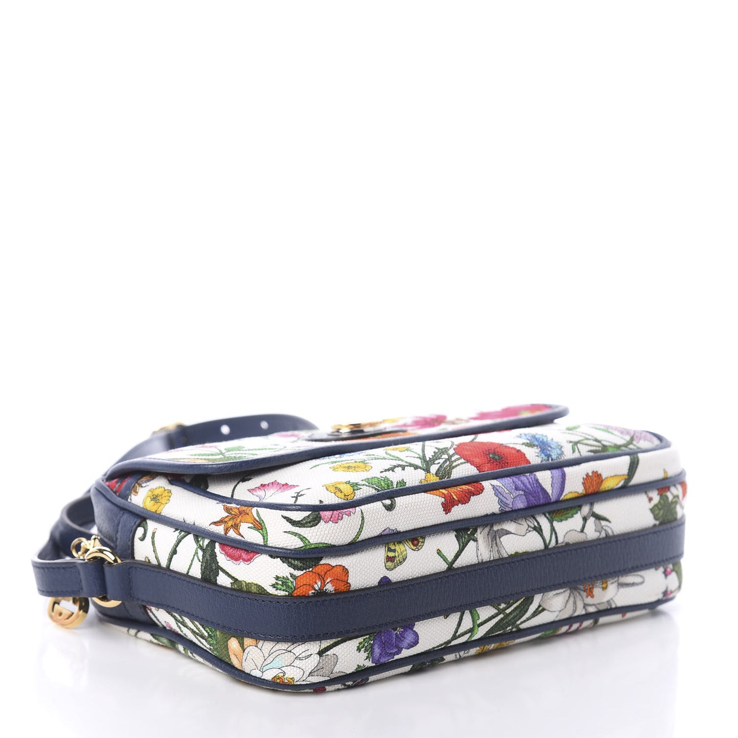 Canvas Flora Floral Shoulder Bag White Blue Agata Mulitcolor