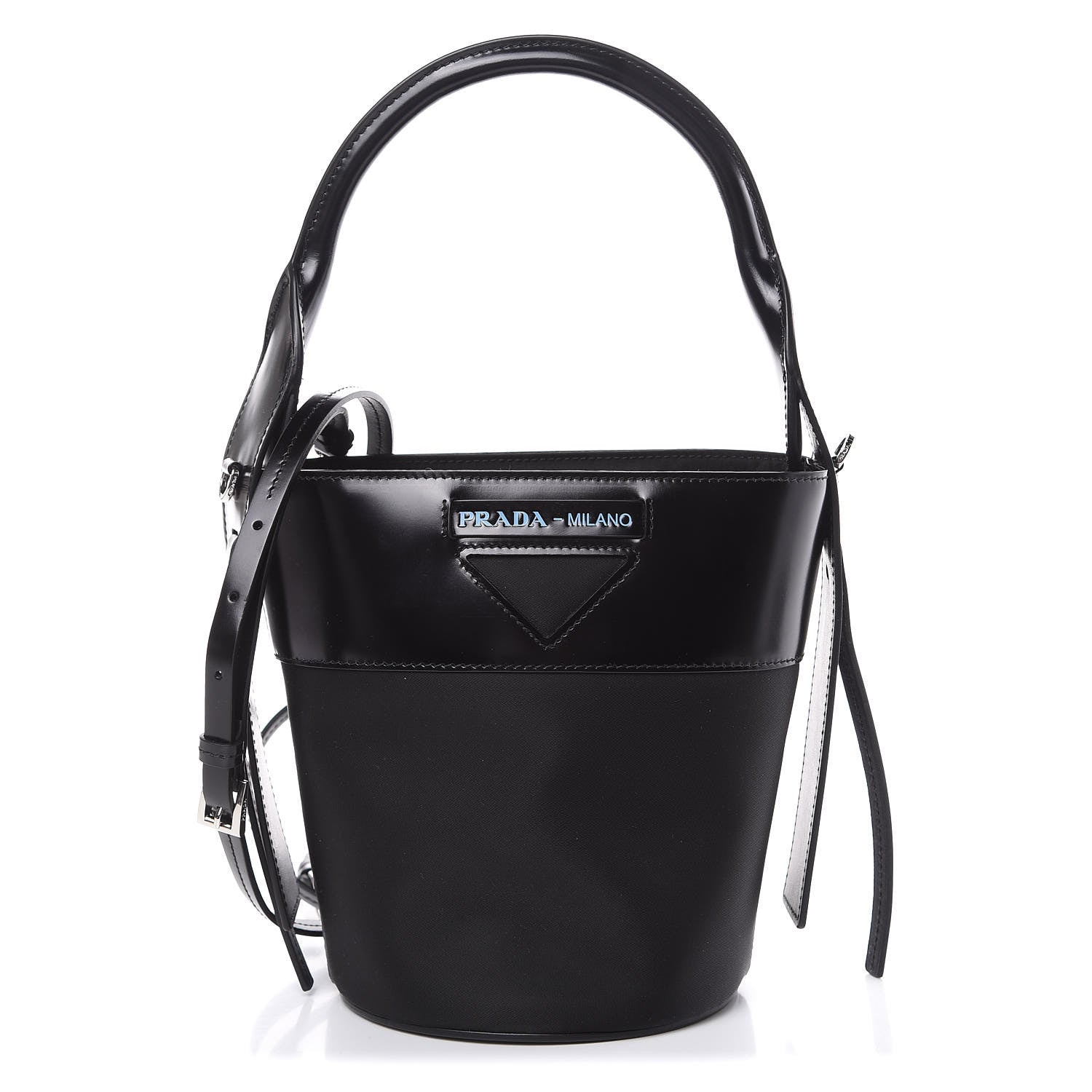 Prada Tessuto Spazzolato Ouverture Bucket Bag Black 1 of 7