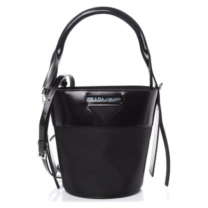 Prada Tessuto Spazzolato Ouverture Bucket Bag Black 1 of 7