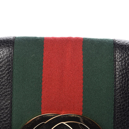 Gucci Pebbled Calfskin Web Blondie Hobo Black 10 of 13