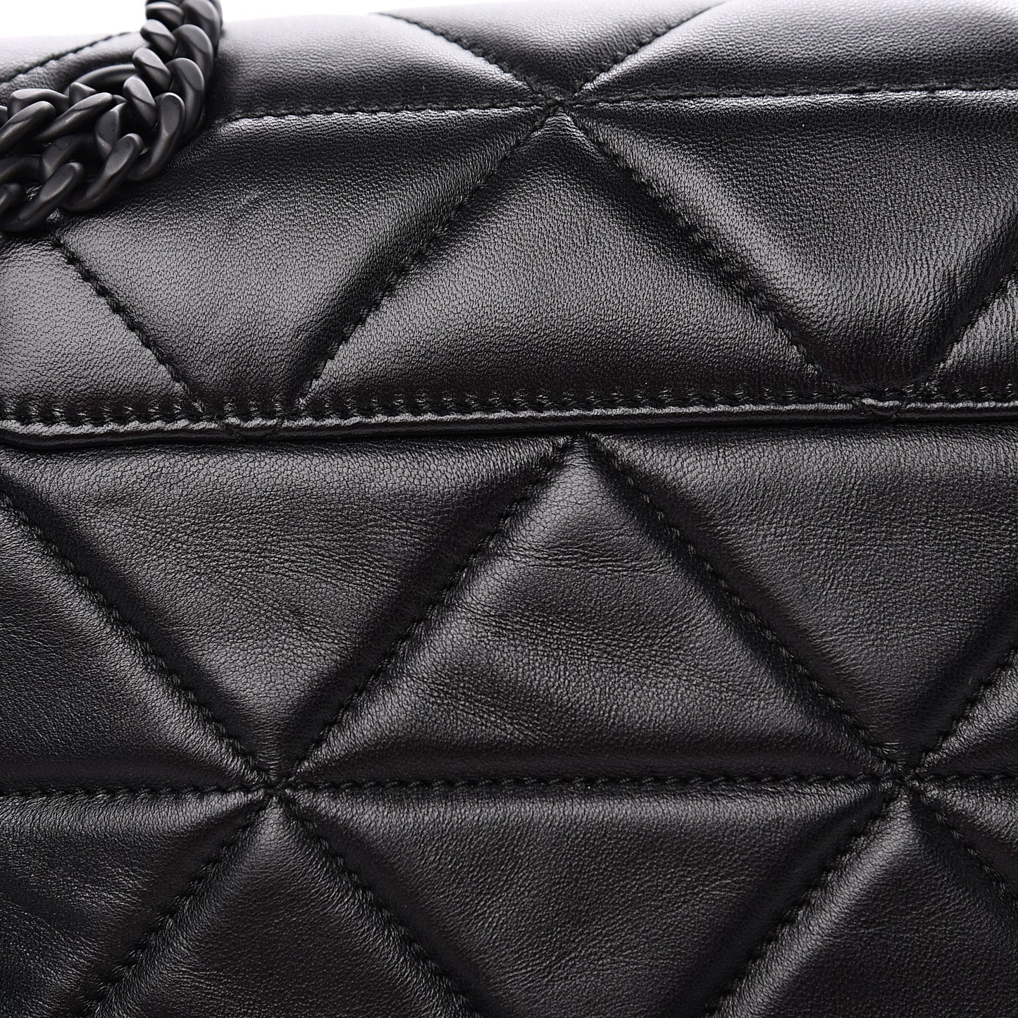 Nappa Triangle Stitched Large Spectrum Bag Black