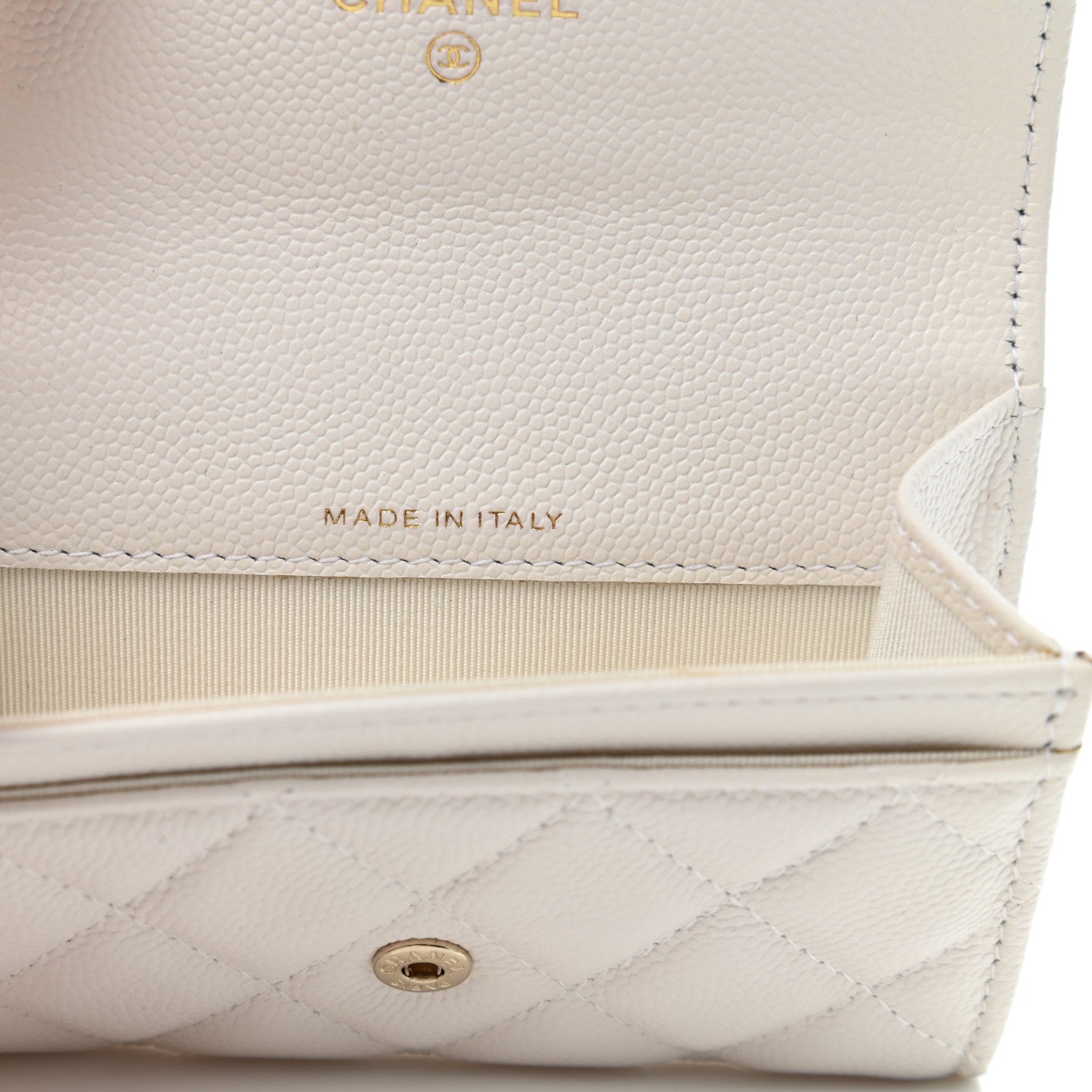 Chanel Caviar Quilted Flap Card Holder Wallet White 7 of 9