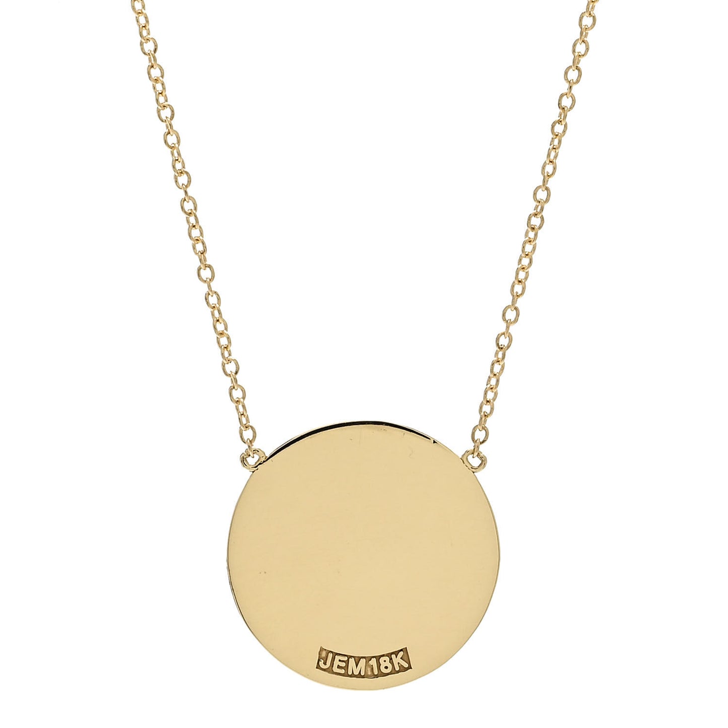 18K Yellow Gold Diamond Letter K Disc Necklace