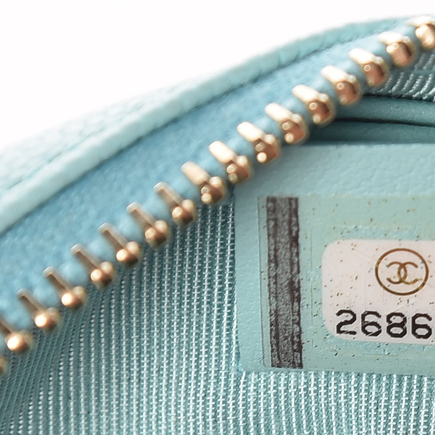 Caviar Quilted Zip Around Classic Coin Purse Light Blue