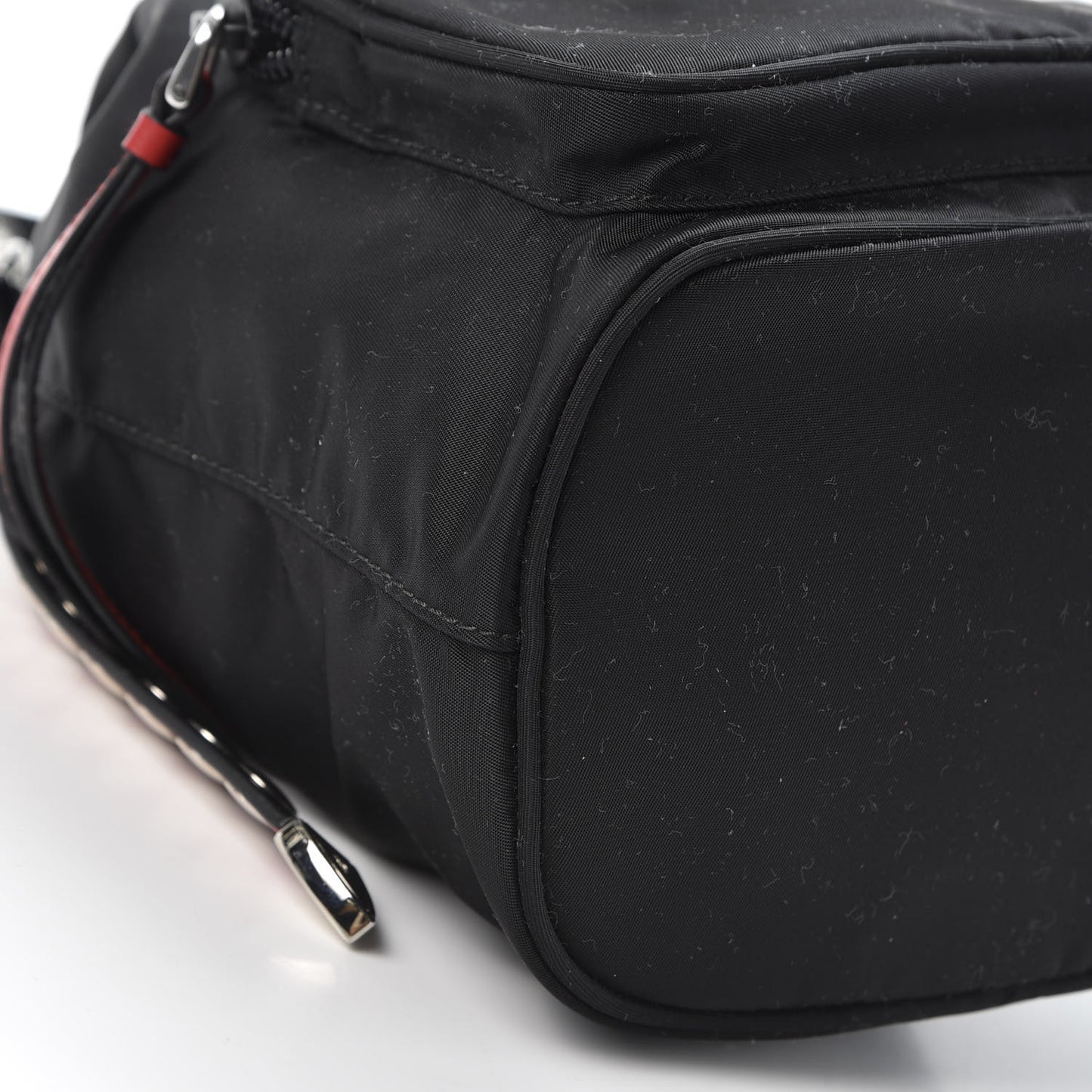 Tessuto Nylon Studded New Vela Mini Bucket Crossbody Bag Black Fuoco