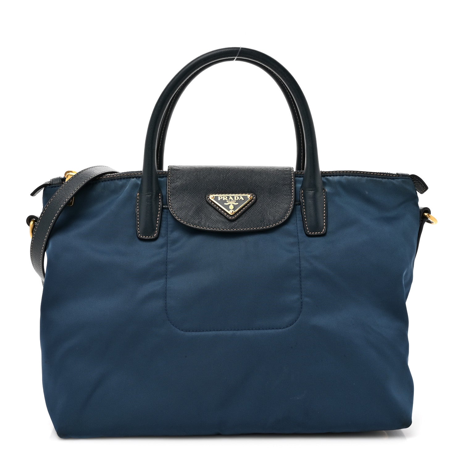 Prada Tessuto Nylon Saffiano Tote Cobalto 1 of 12