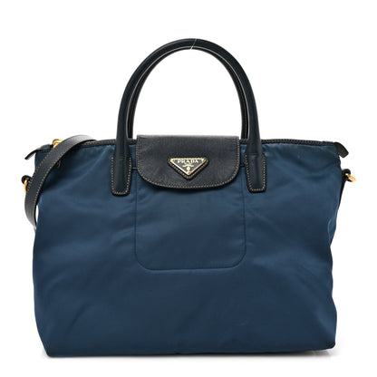 Prada Tessuto Nylon Saffiano Tote Cobalto 1 of 12