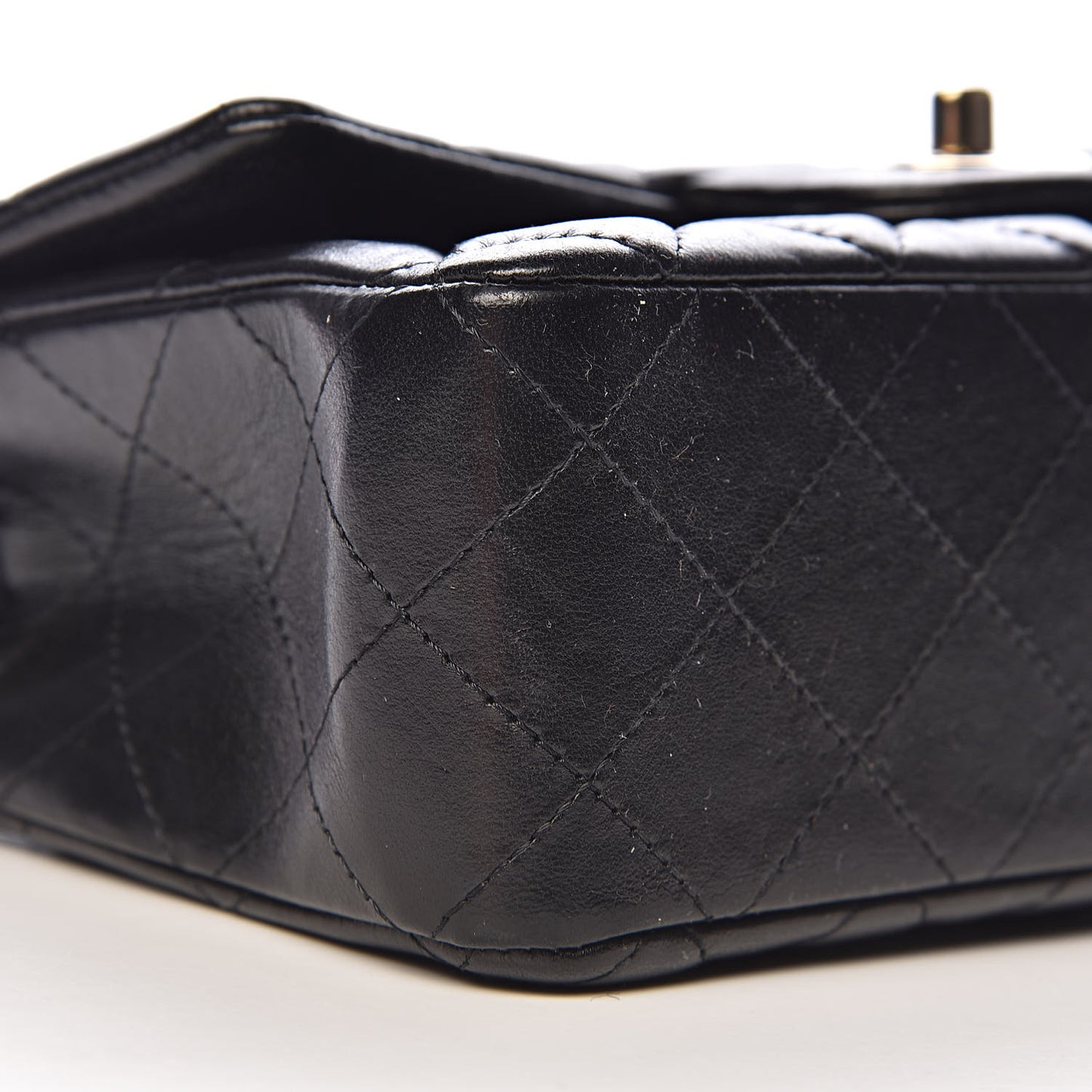 Lambskin Quilted Mini Rectangular Flap Black