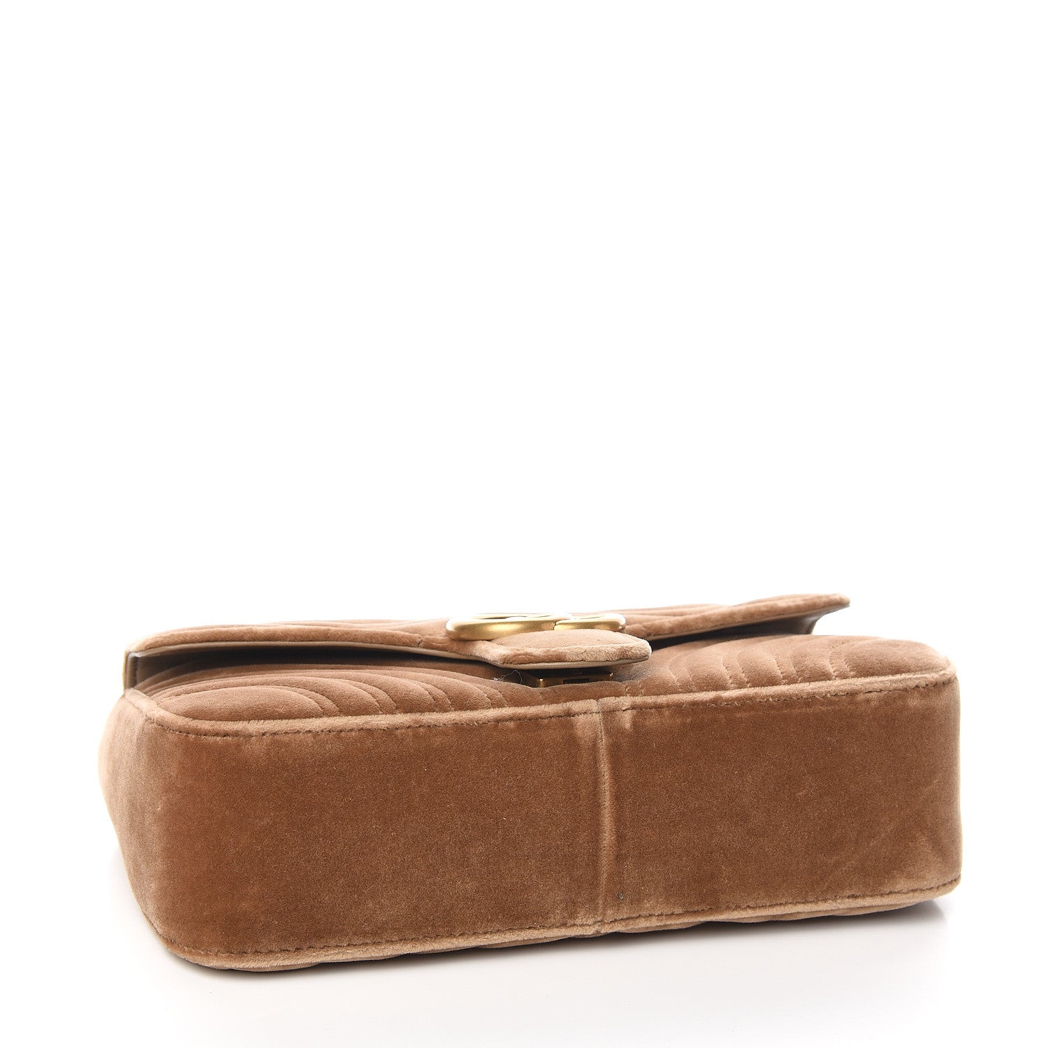 Gucci Velvet Matelasse Small GG Marmont Shoulder Bag Taupe 4 of 10