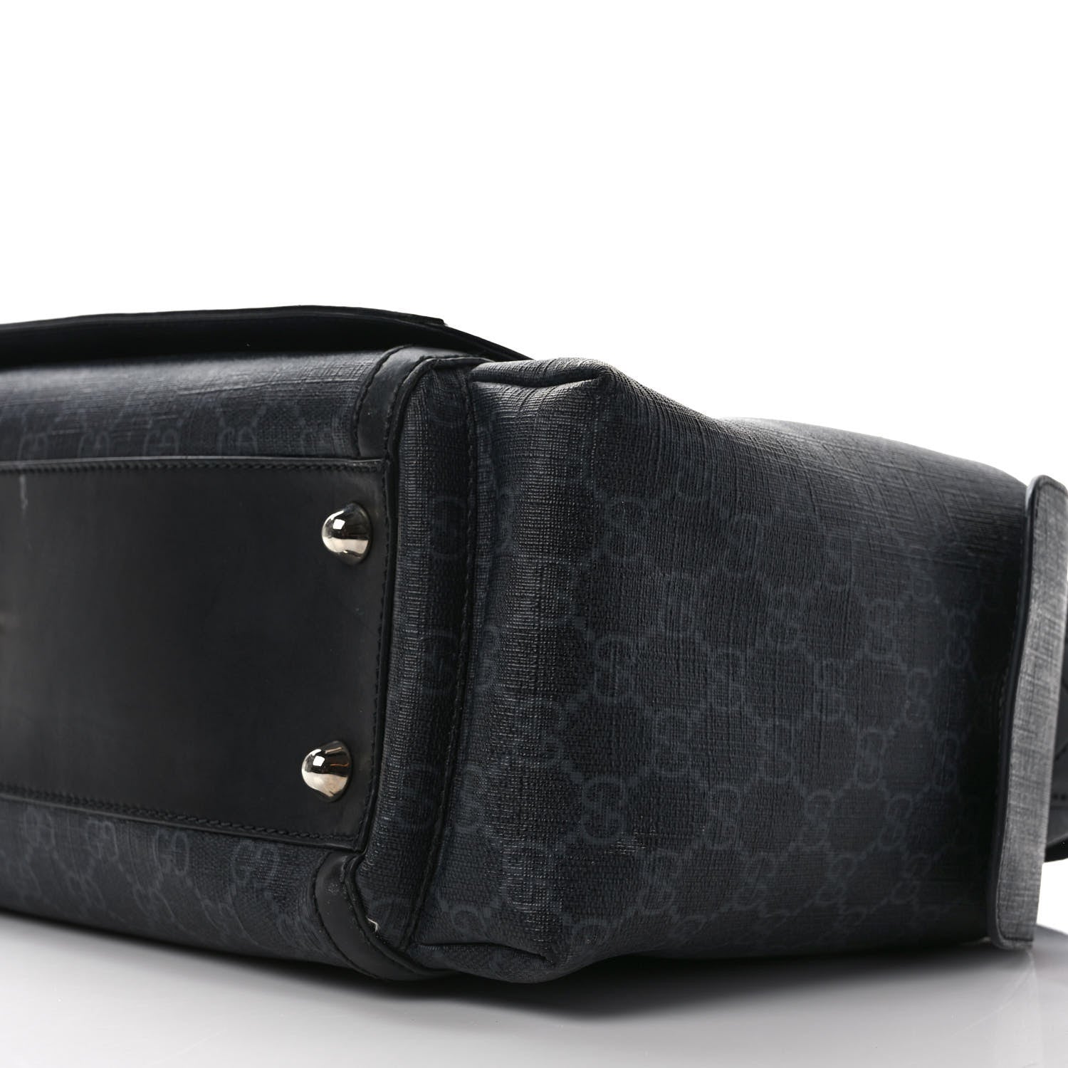 Gucci GG Supreme Monogram Web Messenger Diaper Bag Black Grey 9 of 13