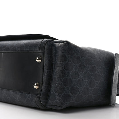 Gucci GG Supreme Monogram Web Messenger Diaper Bag Black Grey 9 of 13